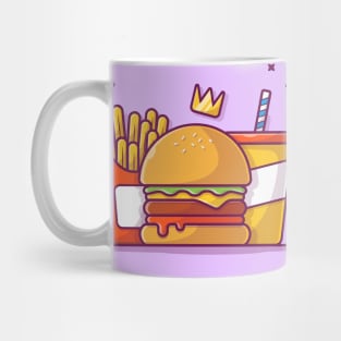 Burger, French fries And Soft Drink Cartoon (2) Mug